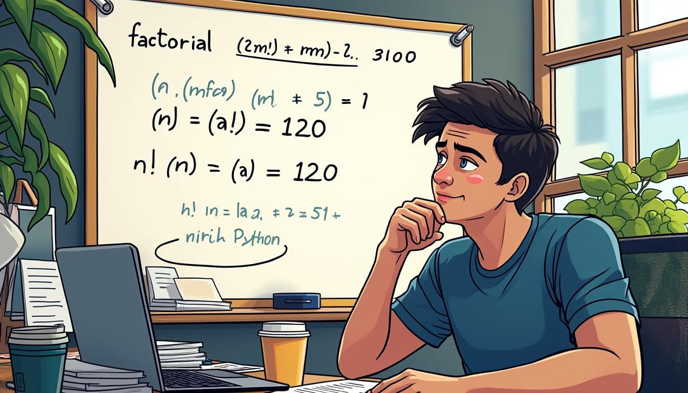 apprenez à calculer une factorielle en python en utilisant les méthodes itérative et récursive avec des exemples clairs et faciles à suivre.